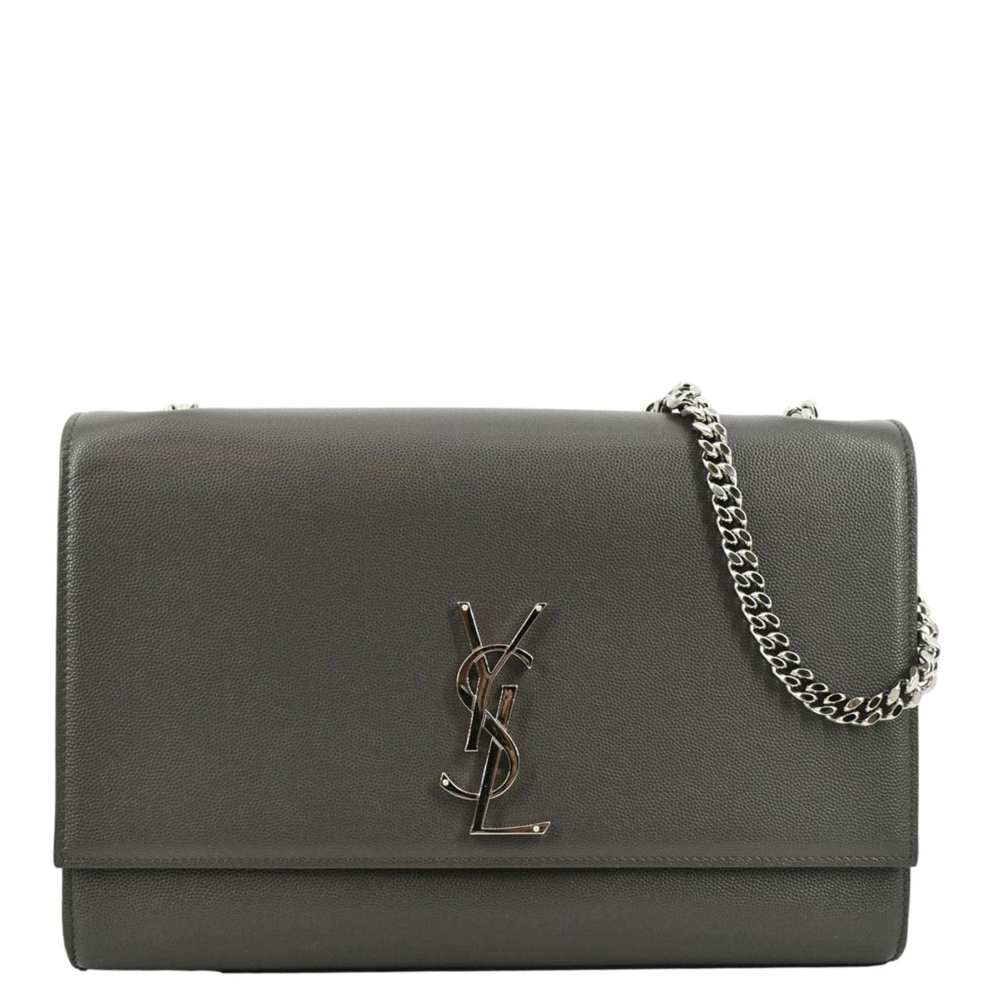 YSL Saint Laurent Saint Kate Shoulder Bag Gray Leather