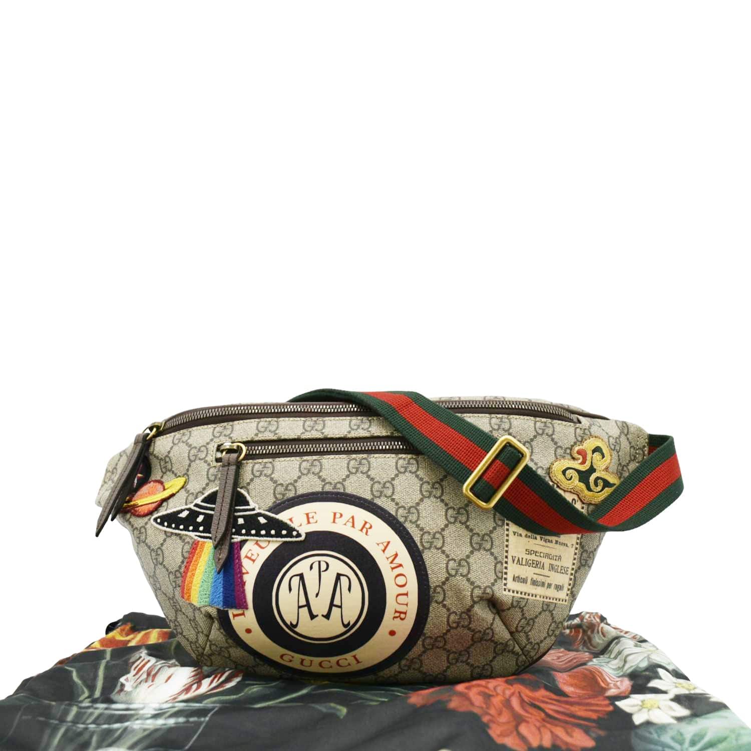 Gucci Courrier Supreme Belt Bum Bag Canvas Beige Accessory