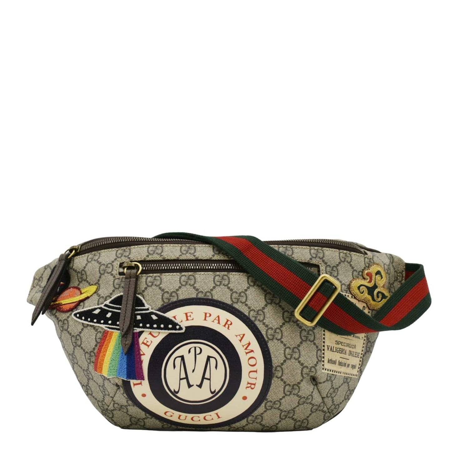 Gucci Courrier Supreme Belt Bum Bag Canvas Beige Accessory