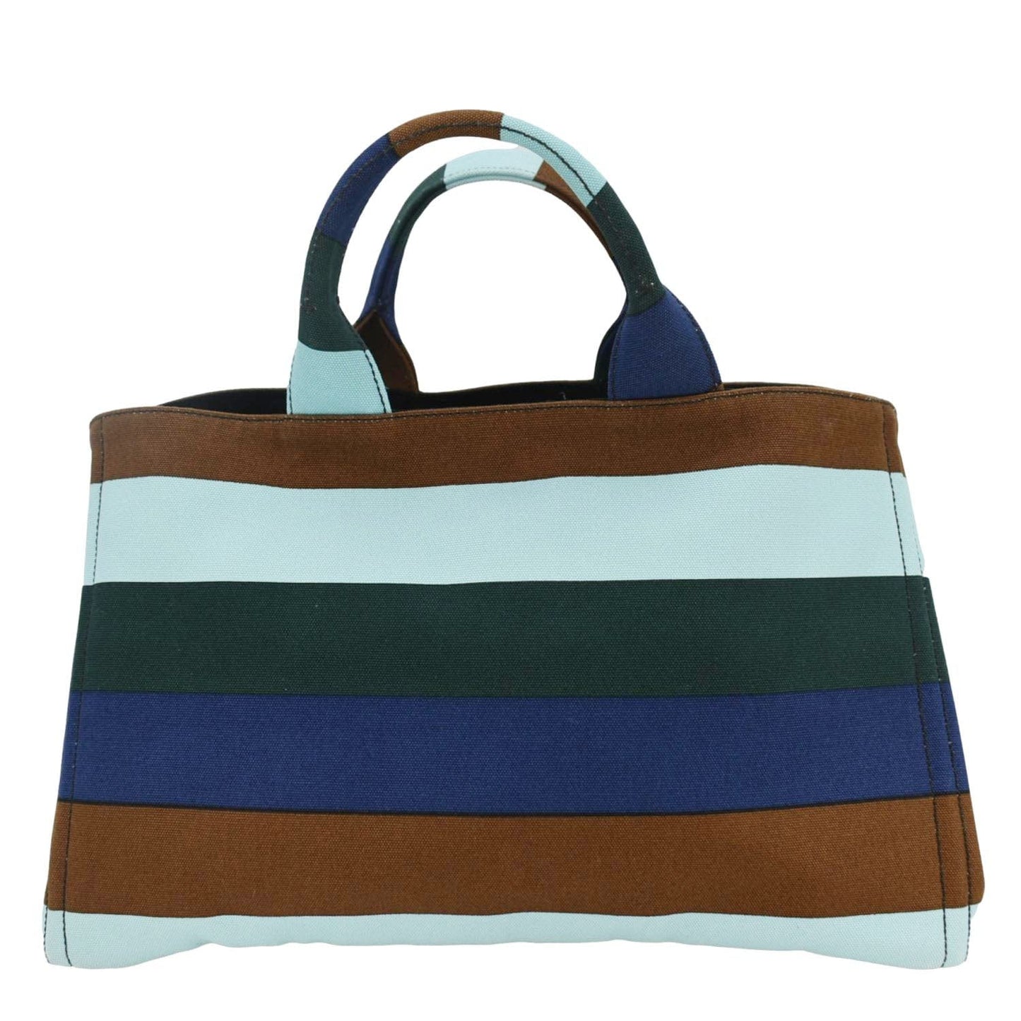 Prada Canapa Righe Satchel Bag Canvas Multicolor