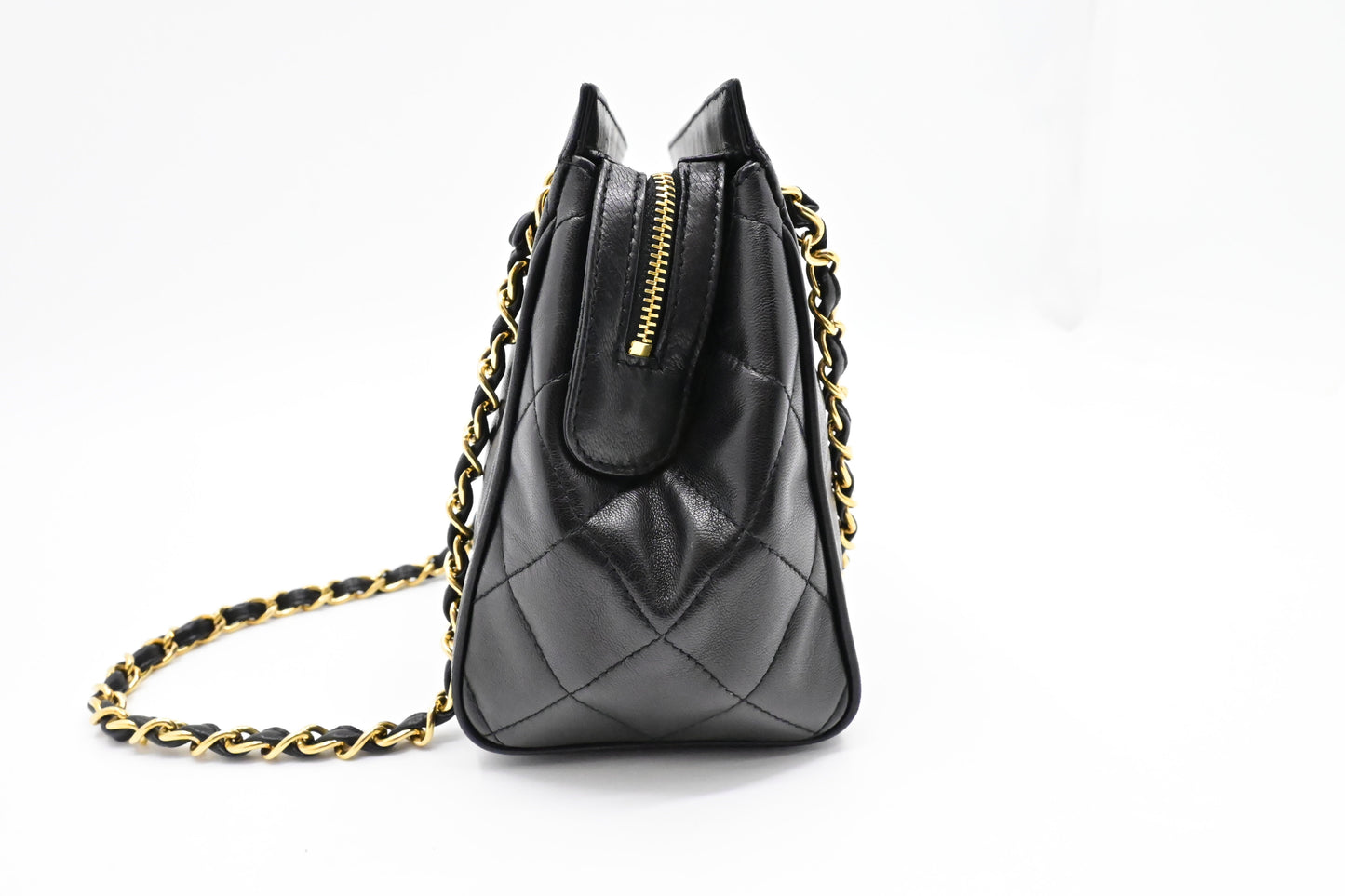 Chanel MattelassÃ© Black Leather Shoulder Bag