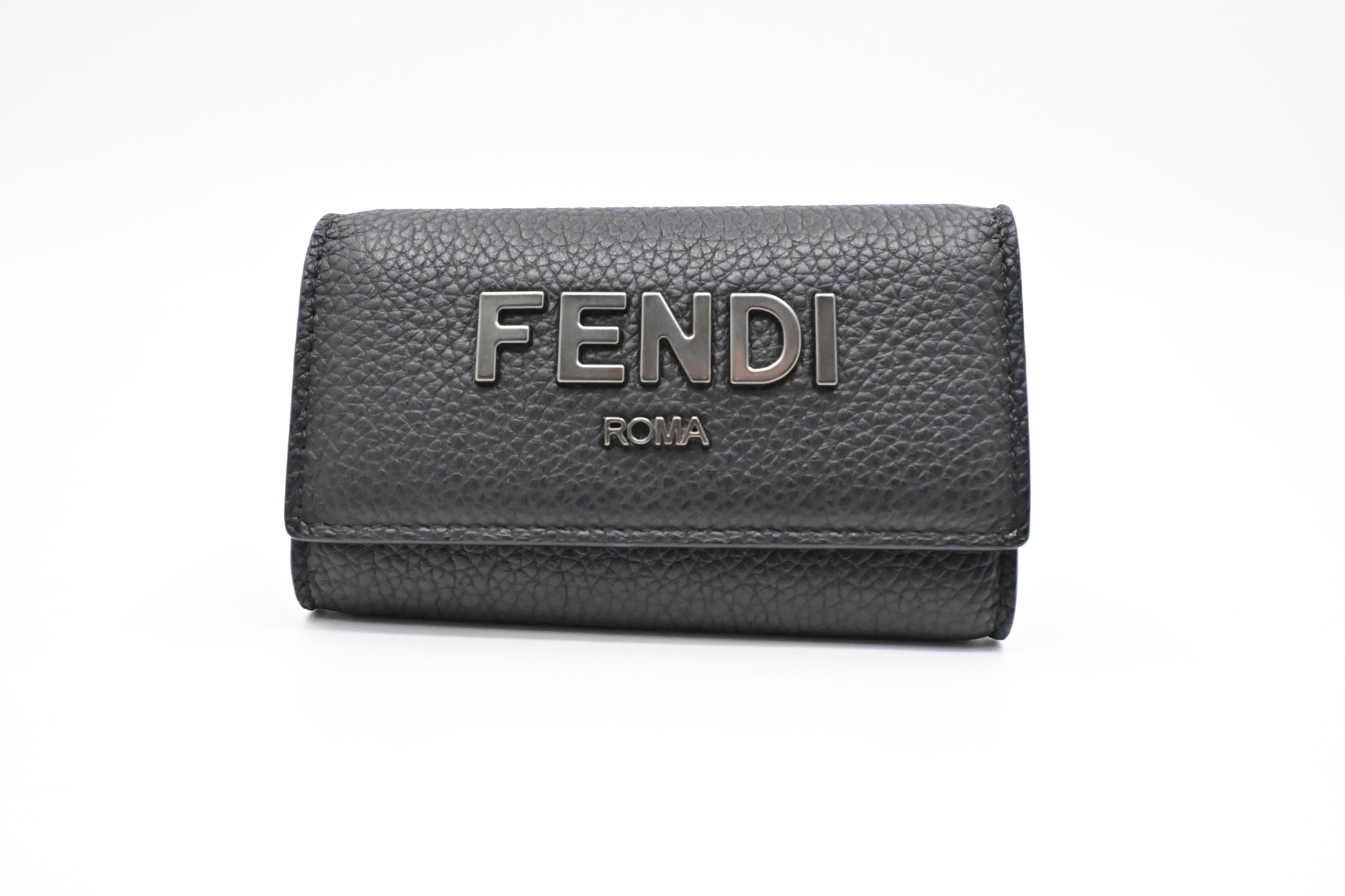 Fendi Key Case In Handbag Leather Black Travel Bag