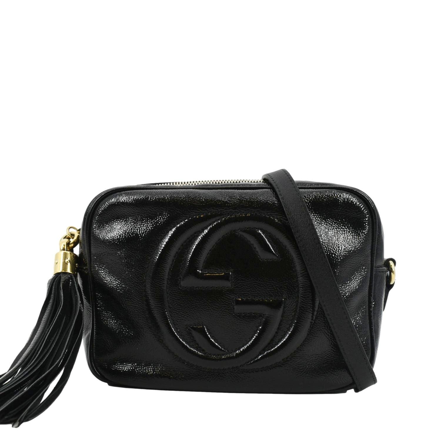Gucci Soho Disco Patent Crossbody Bag Leather Black