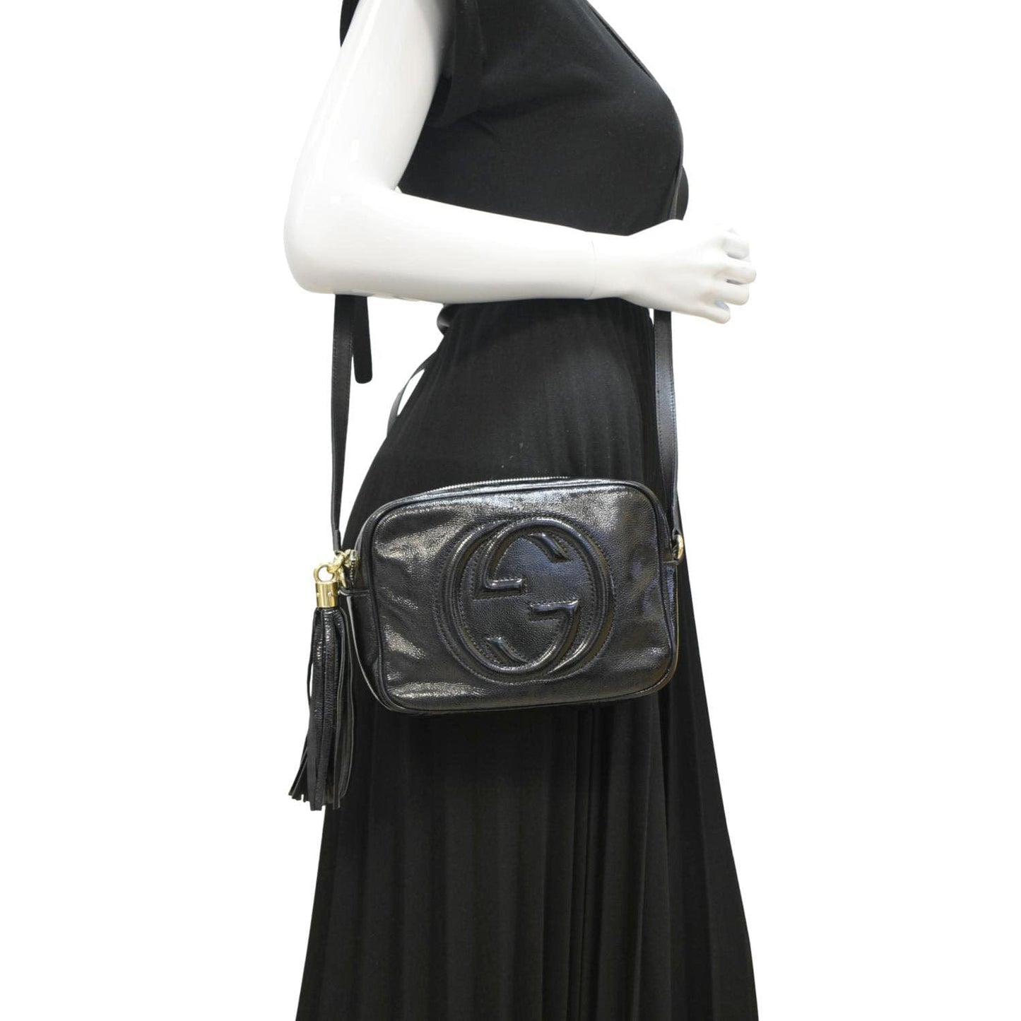 Gucci Soho Disco Patent Crossbody Bag Leather Black