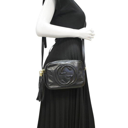 Gucci Soho Disco Patent Crossbody Bag Leather Black