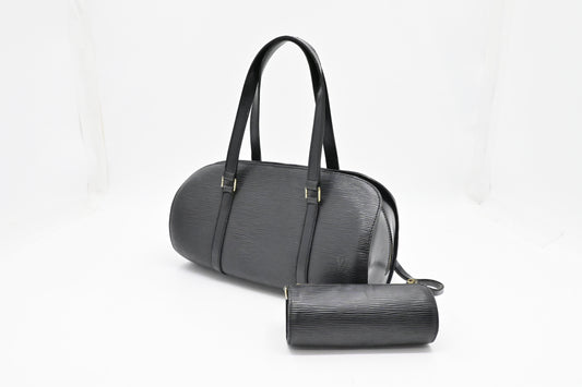 Louis Vuitton Soufflot Black Leather Epi Handbag