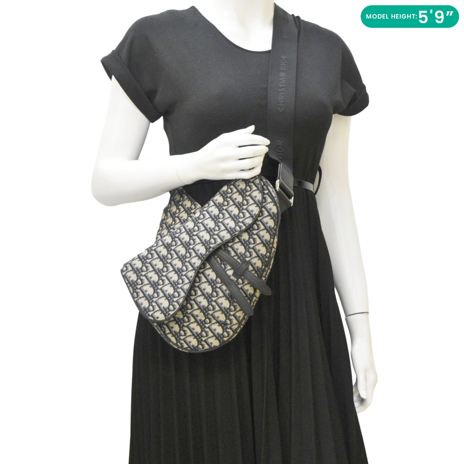 Dior Saddle Oblique Jacquard Belt Crossbody Bag Blue Navy