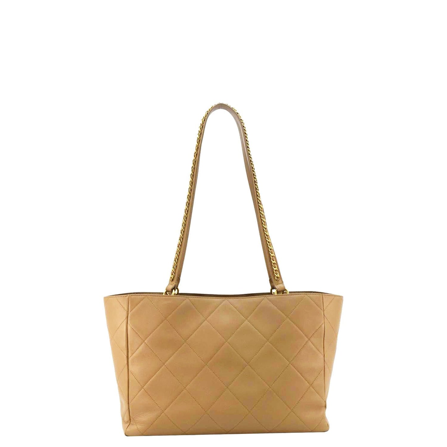 Chanel Quilted Shopping Leather Beige Travel Bag