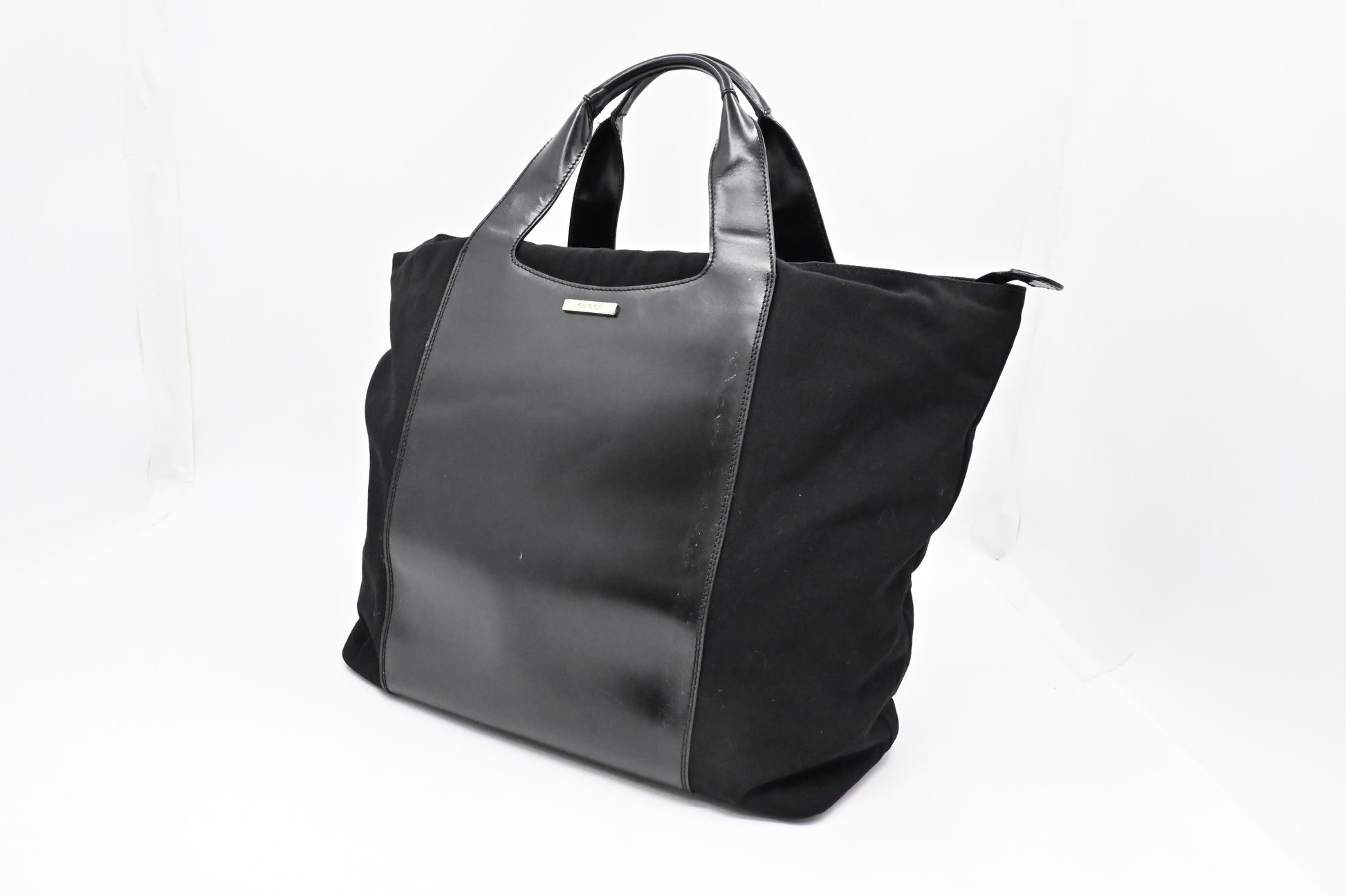 Gucci & Leather Canvas Black Tote Bag