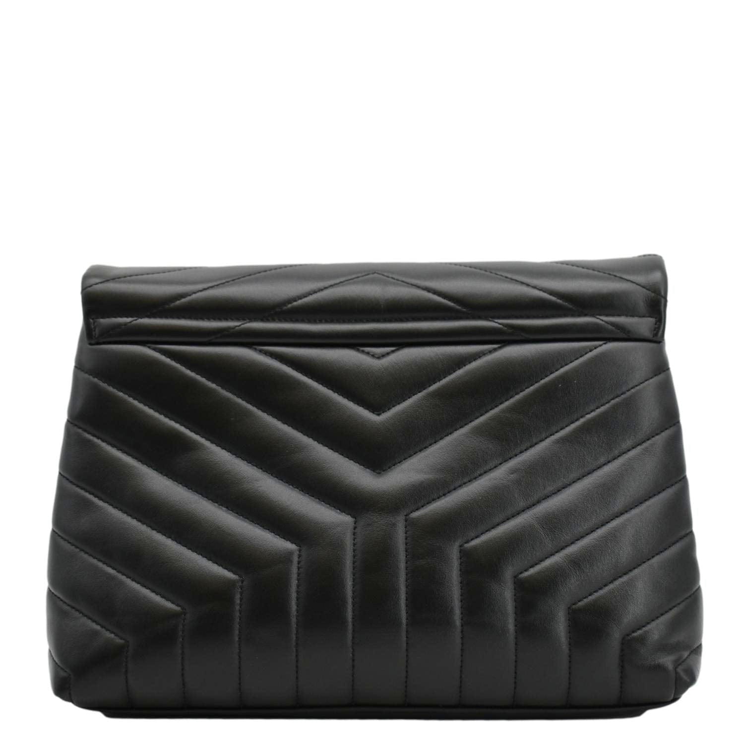 YSL Saint Laurent Yves Loulou Crossbody Bag Leather Quilted Black Laurent Loulou Black