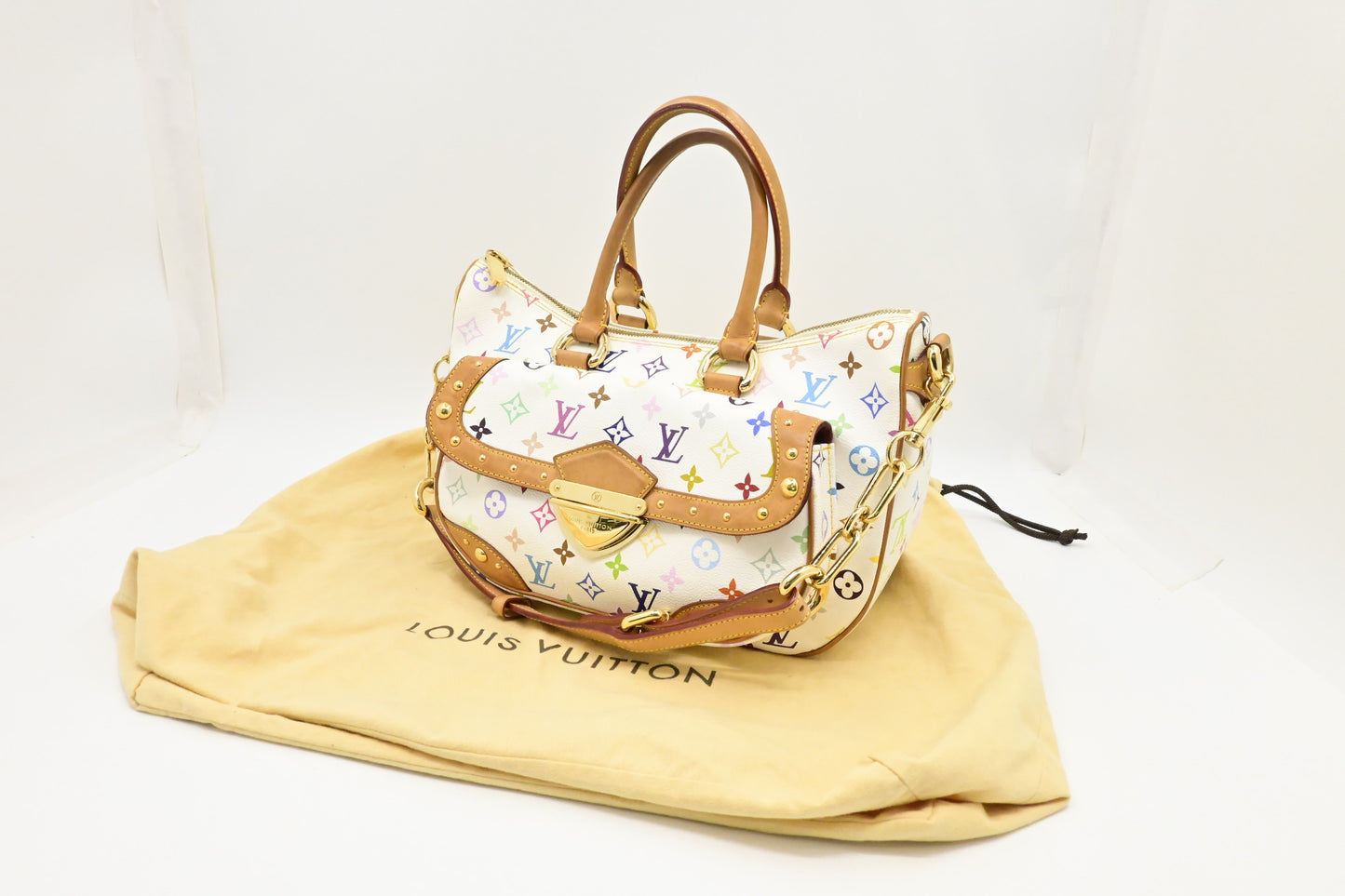 Louis Vuitton x Takashi Murakami Rita Monogram Canvas White Multicolor Handbag