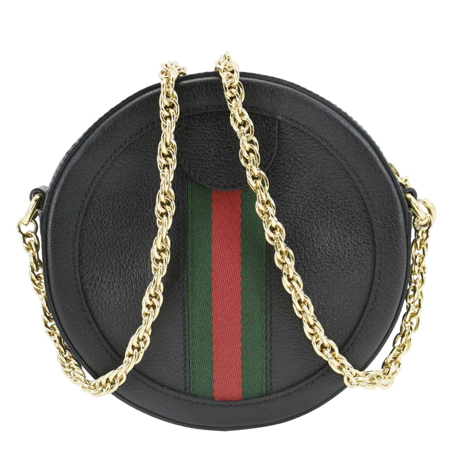 Gucci Ophidia Round Web Crossbody Bag Leather Black