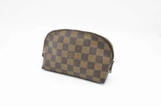 Louis Vuitton Pochette Cosmetique Ebene Damier Canvas Clutch Bag