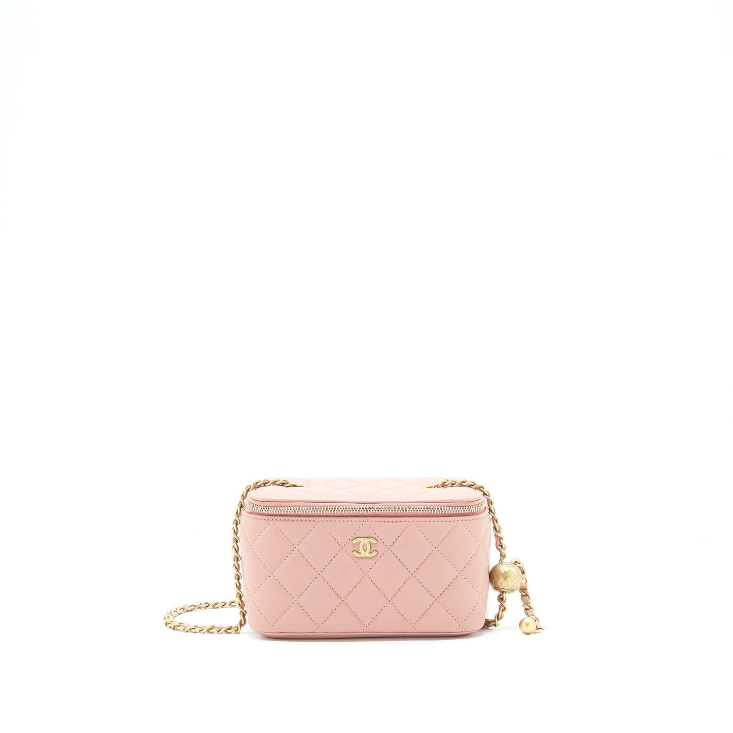 Chanel 21B Pearl Crush Long Vanity dark Pink Handbag