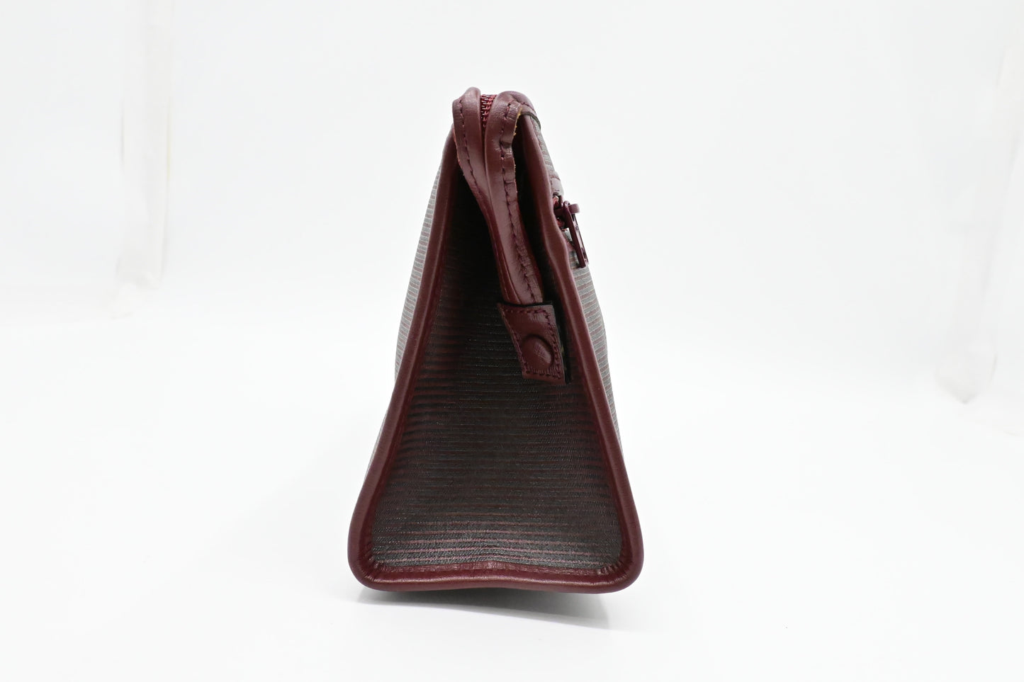 YSL Saint Laurent Clutch In Burgundy Coated Canvas Clutch Bag