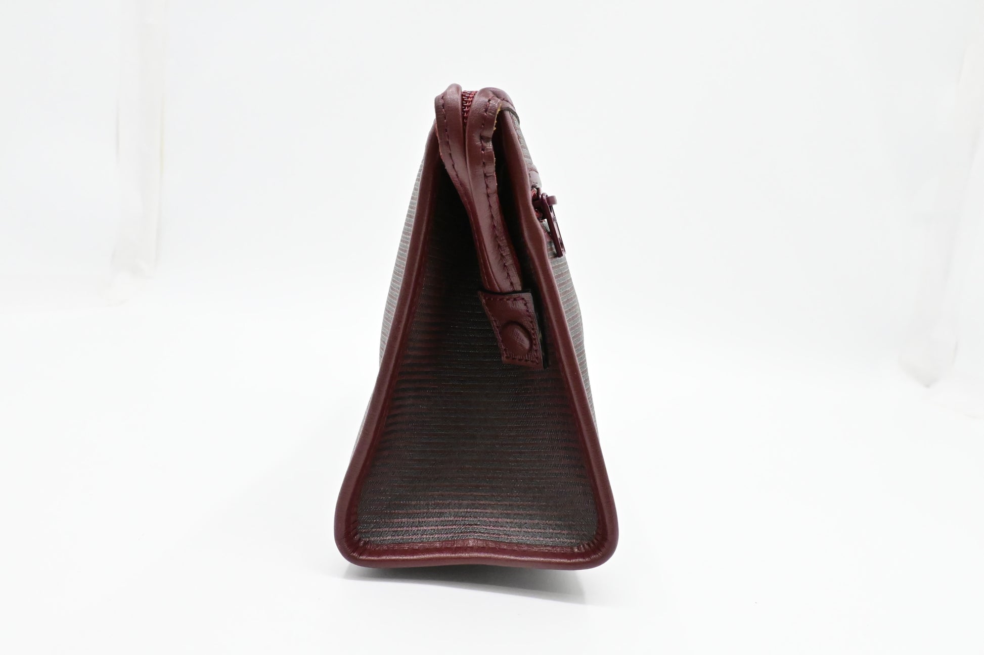 YSL Saint Laurent Clutch In Burgundy Coated Canvas Clutch Bag