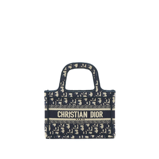 Dior Book Tote Purse In Oblique Handbag Blue Mini Tote Bag