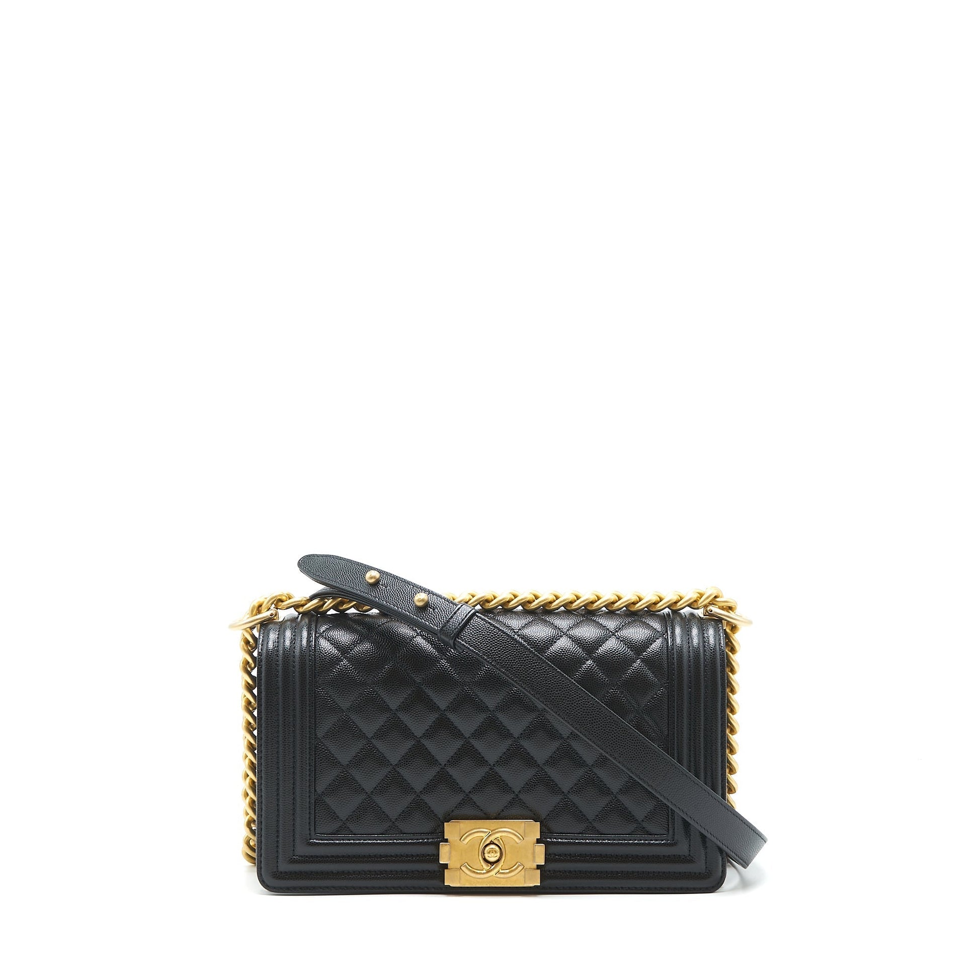 Chanel leboy Caviar GHW Black Handbag