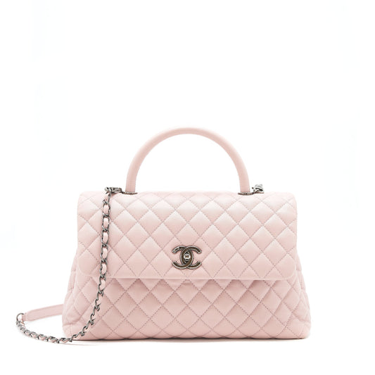 Chanel Coco Handle Flap Caviar Light ruthenium Pink Shoulder Bag
