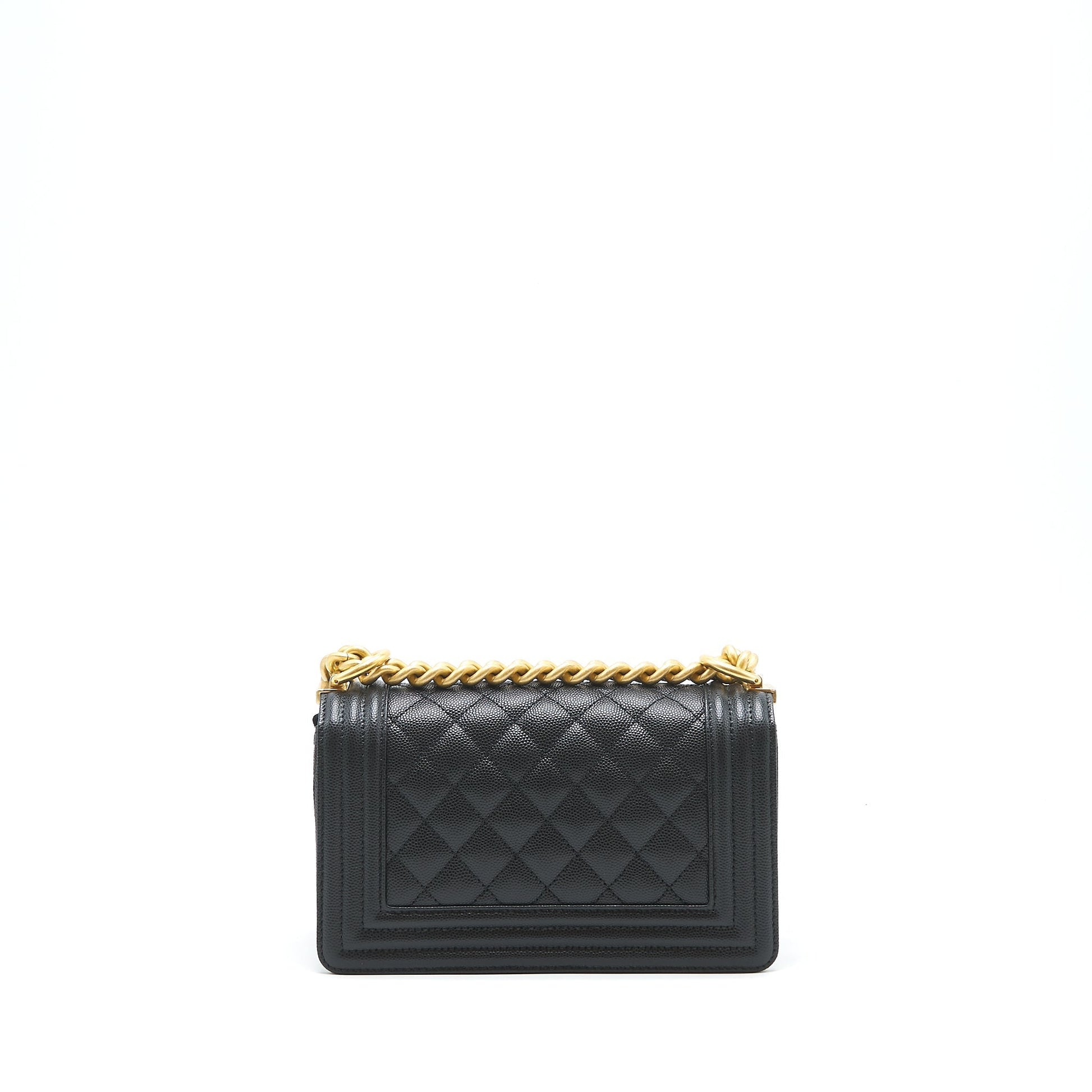 Chanel Boy Caviar GHW microchip Black Small Handbag