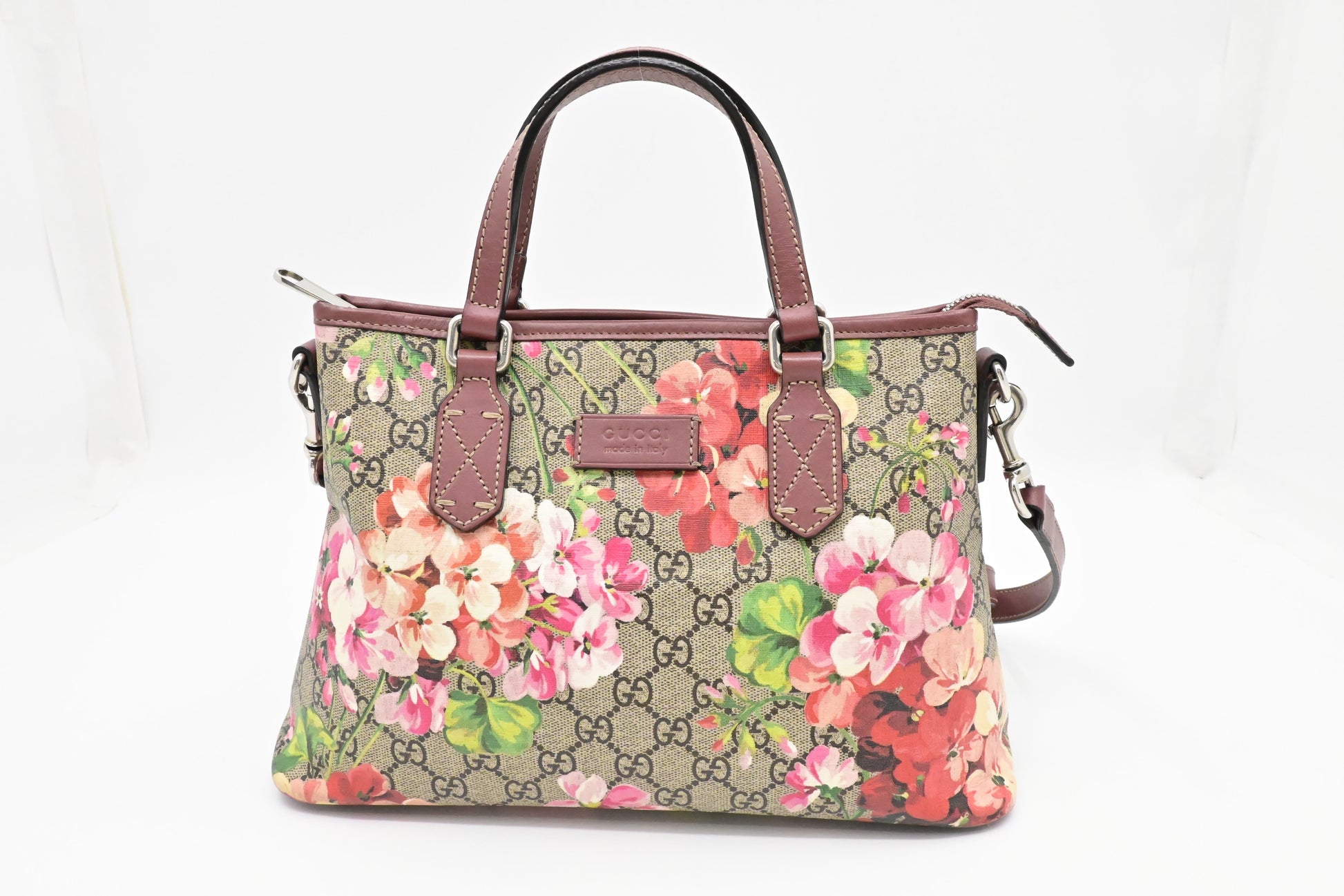 Gucci 2-Way Blooms GG Canvas Pink Travel Bag