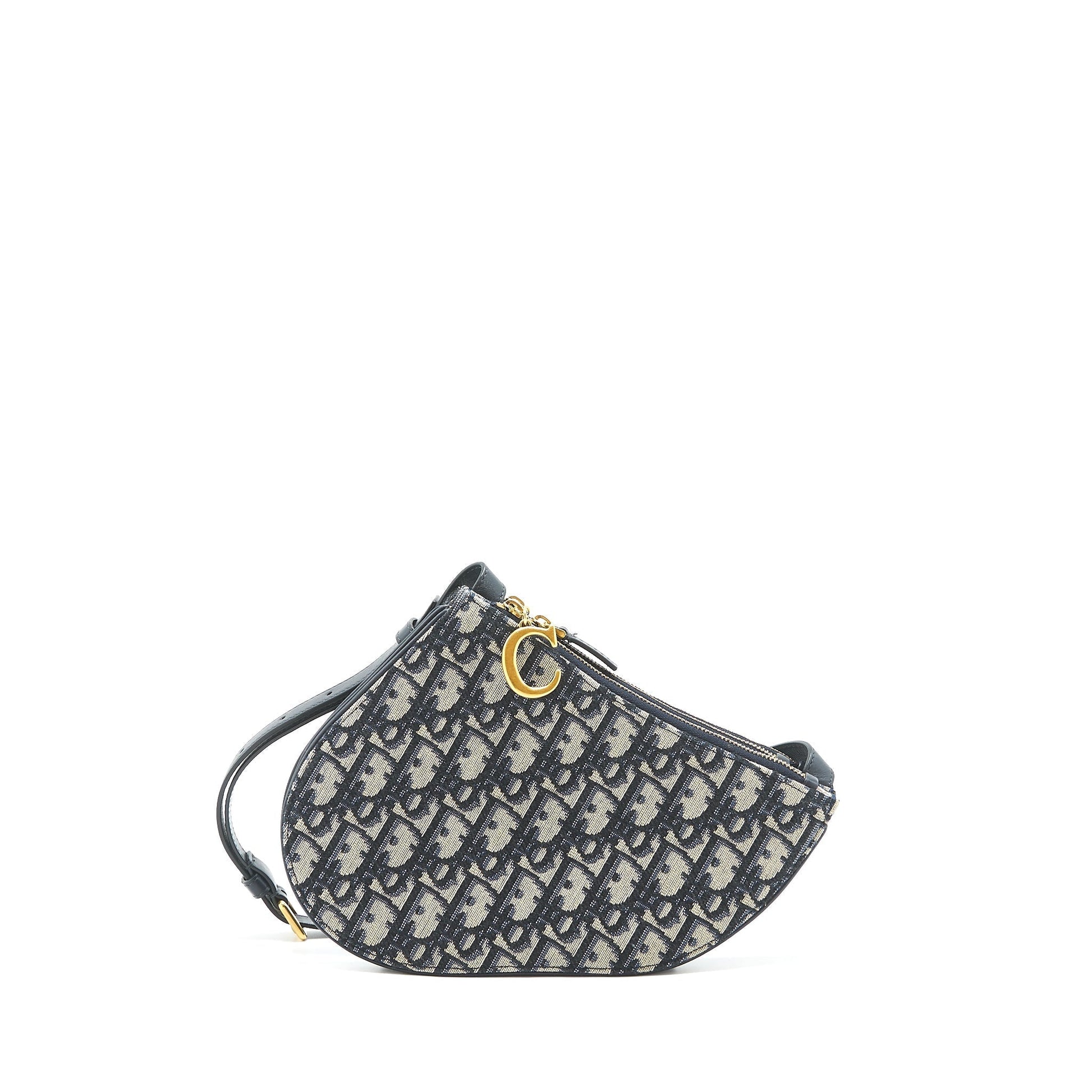 Dior Saddle Trio Crossbody Pouch Oblique Handbag Blue Crossbody Bag