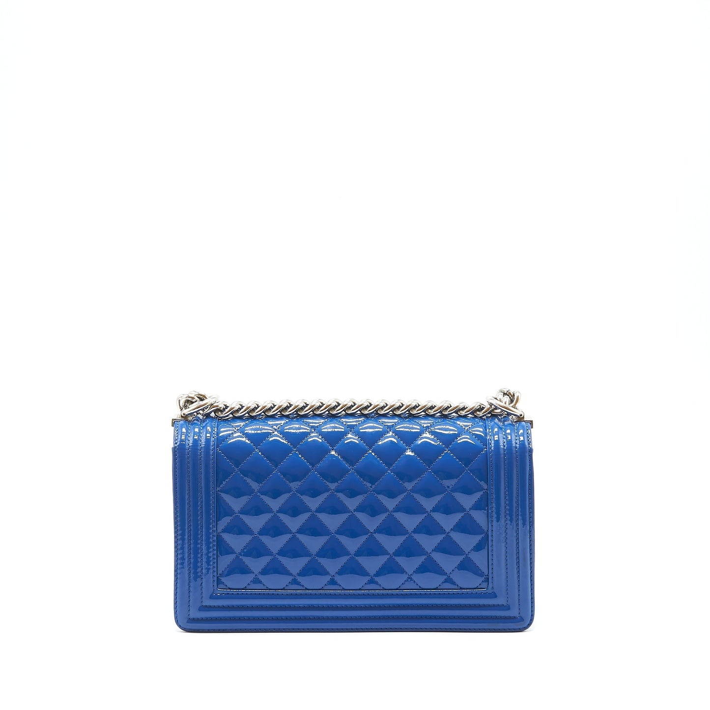 Chanel Boy Patent Electric HW Blue Leather Handbag