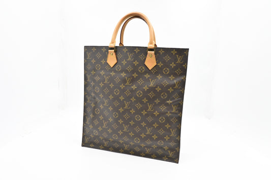 Louis Vuitton Sac Plat Monogram Canvas Handbag Canvas 2