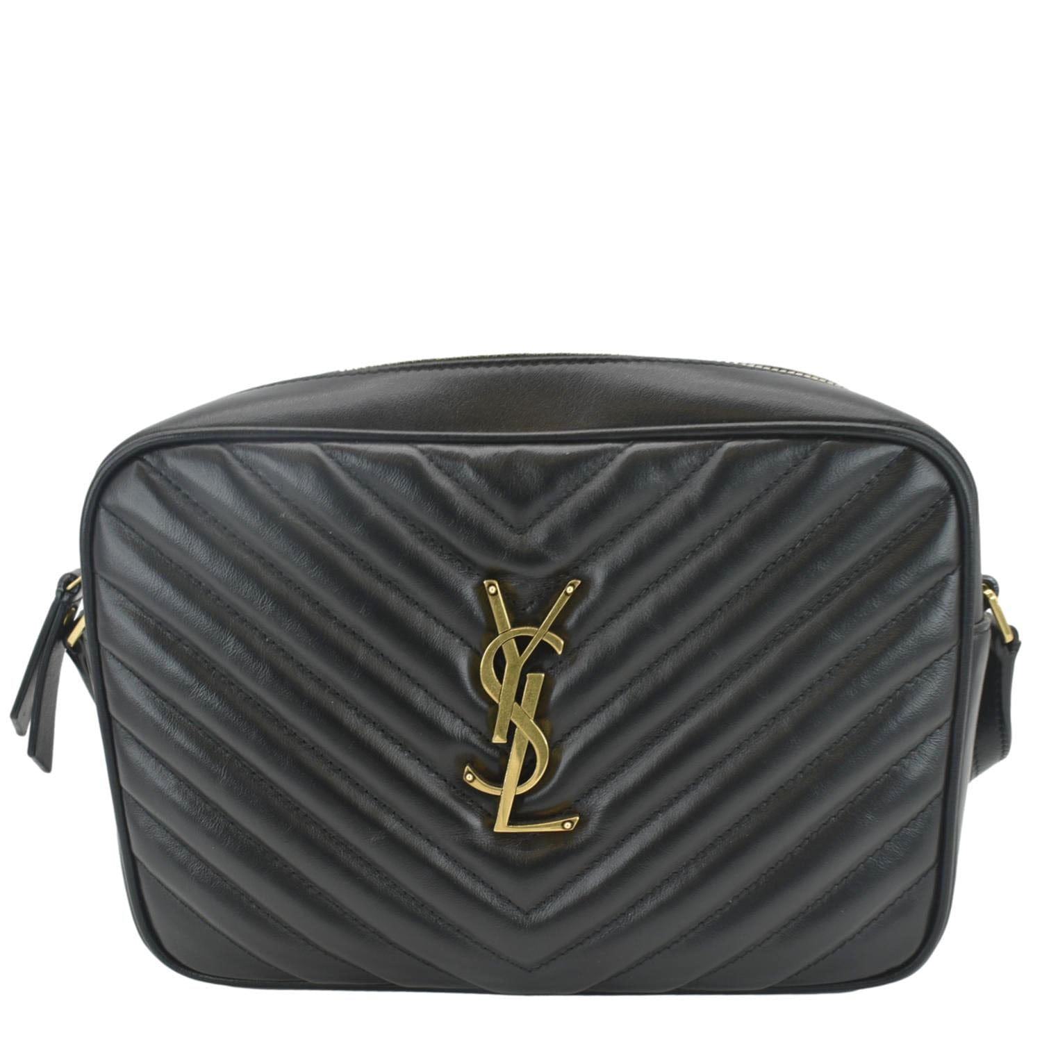 YSL Saint Laurent Yves Lou Camera Chevron Crossbody Bag Leather Black Camera Bag 13