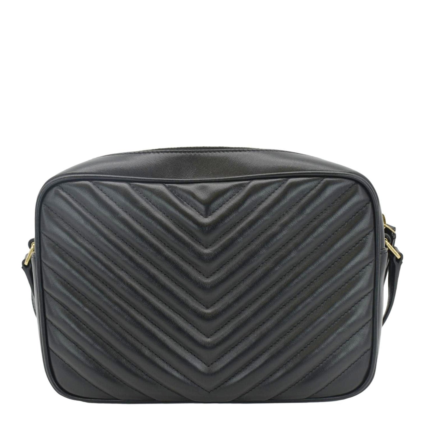 YSL Saint Laurent Yves Lou Camera Chevron Crossbody Bag Leather Black Camera Bag 13