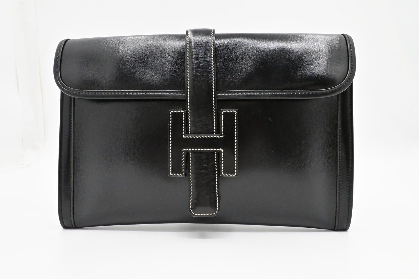 Hermes Jige Elan Pm In Box Handbag Leather Black Travel Bag