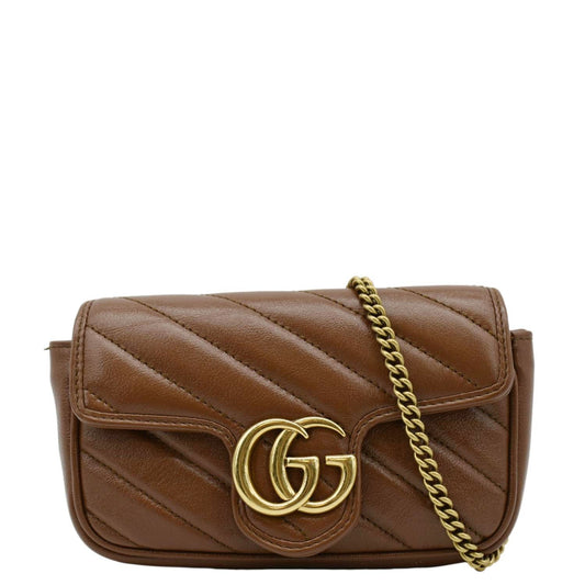 Gucci Marmont Super Mini Shoulder Bag Leather Matelasse