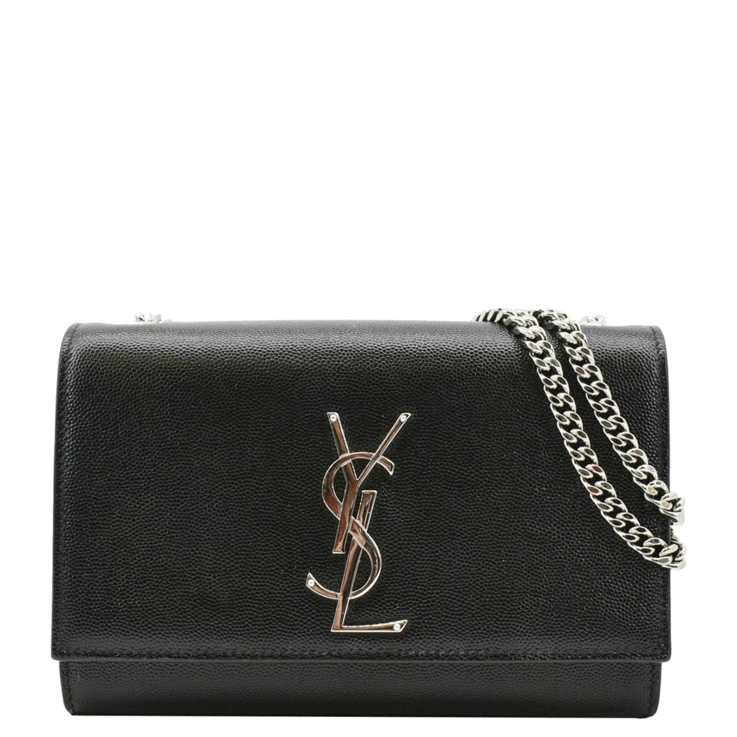YSL Saint Laurent Saint Kate Clutch Crossbody Bag Leather Black Chain 3