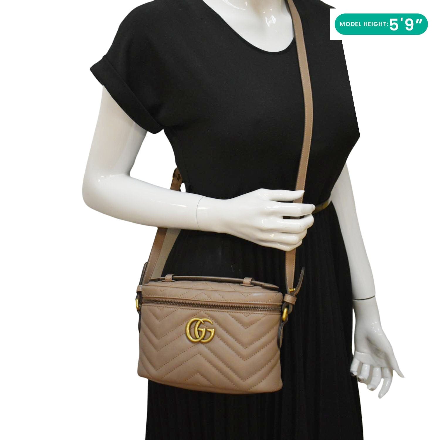 Gucci Marmont Vanity Crossbody Bag Dusty Leather Pink