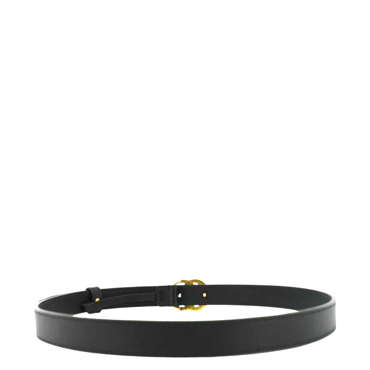 Gucci Slim Double Marmont Buckle Belt Size Handbag Leather Black Accessory