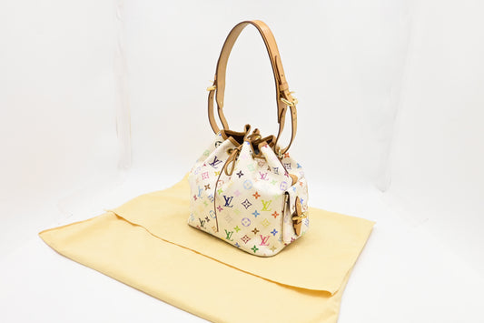 Louis Vuitton x Takashi Murakami Petit Noe Monogram Canvas White Multicolor Handbag