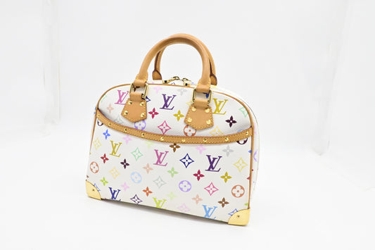 Louis Vuitton Trouville Multicolor White Canvas Handbag