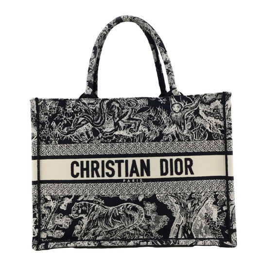 Dior Book Toile De Jouy Reverse Embroidery Tote Blue Medium Tote Bag