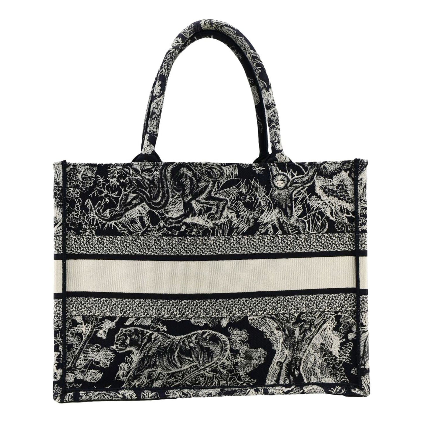 Dior Book Toile De Jouy Reverse Embroidery Tote Blue Medium Tote Bag