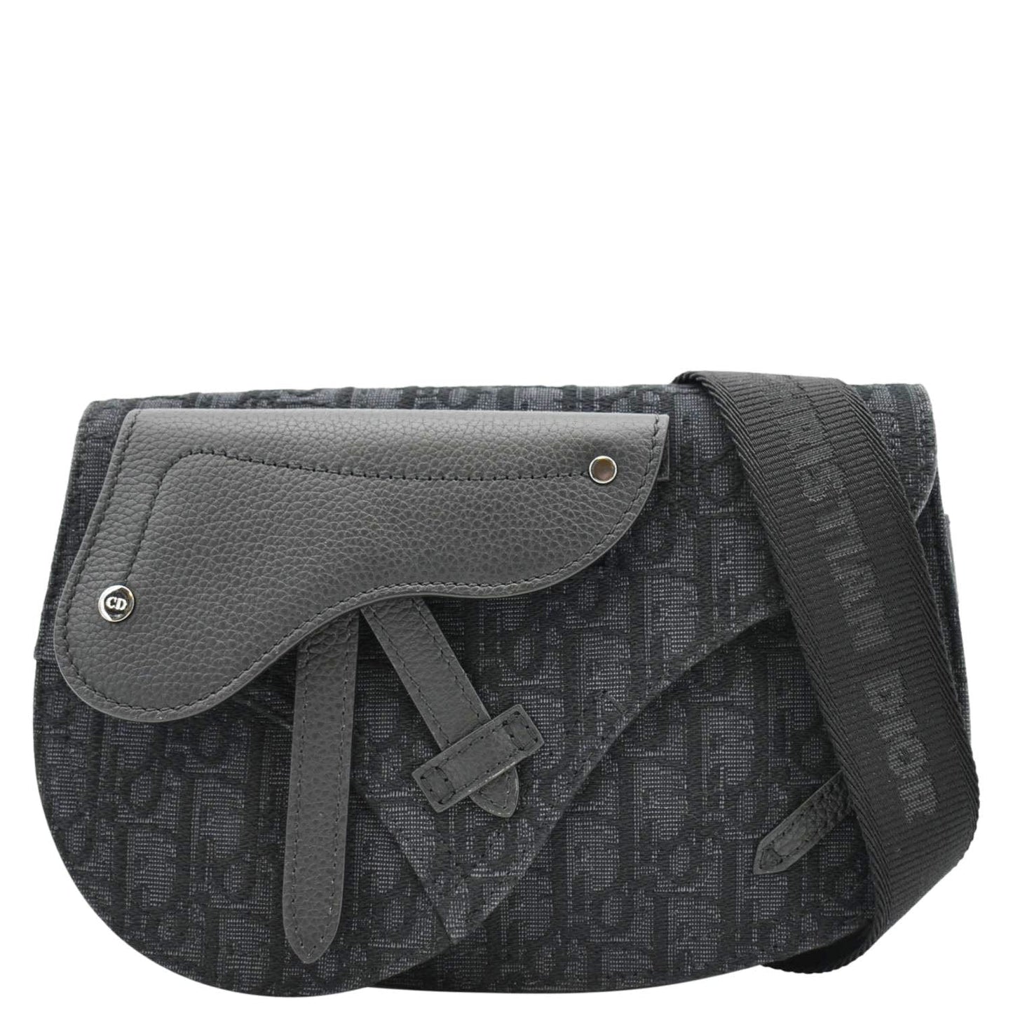 Dior Saddle Oblique Jacquard Crossbody Bag Black