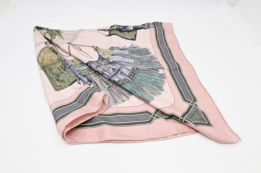 Hermes 'Cuirs De Desert' Carres In Silk Handbag Pink Travel Bag