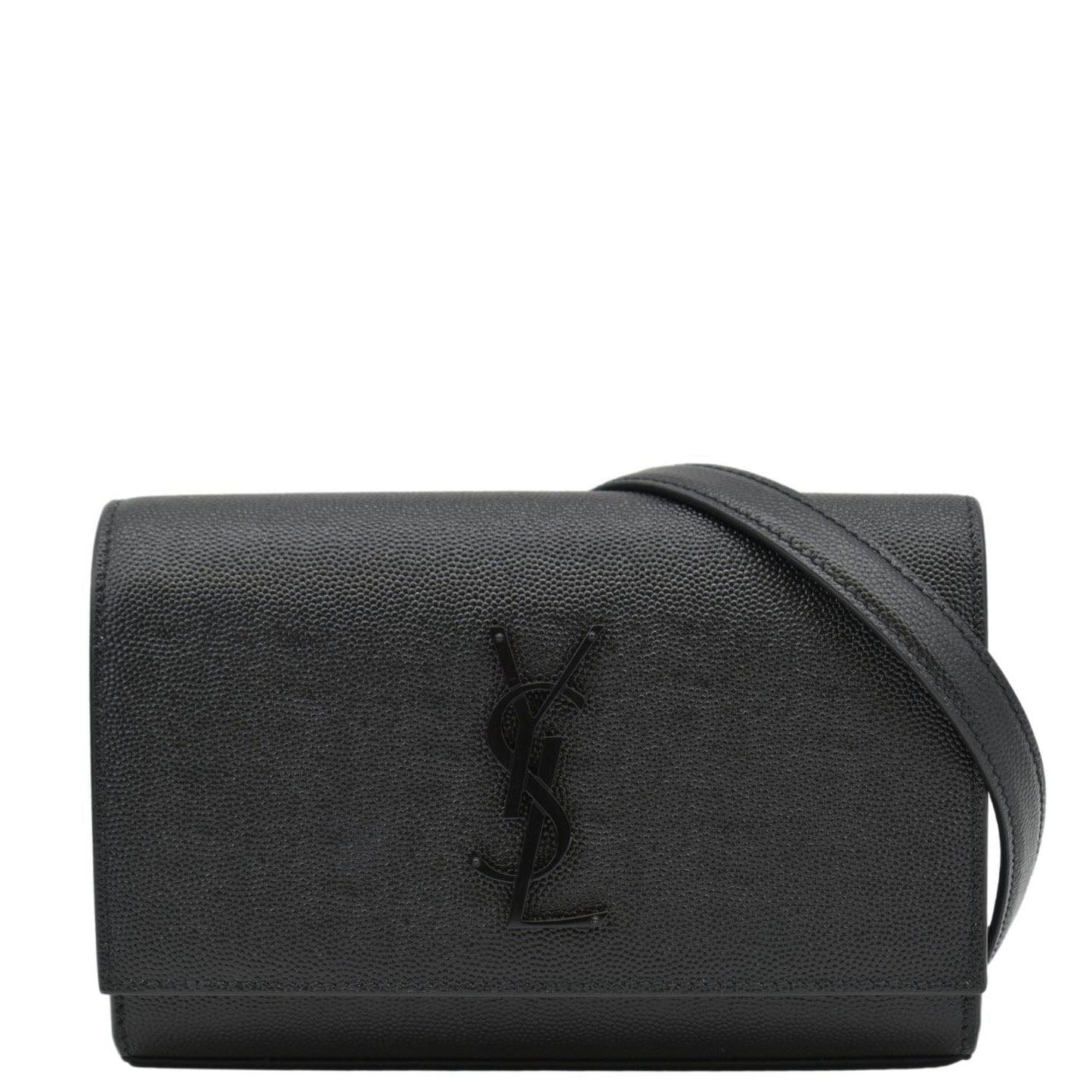 YSL Saint Laurent Yves Kate Grain De Poudre Belt Bag Monogram Black