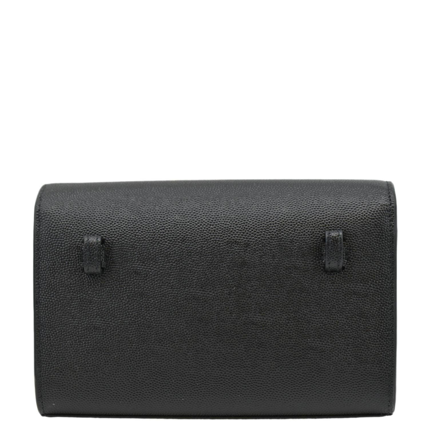 YSL Saint Laurent Yves Kate Grain De Poudre Belt Bag Monogram Black