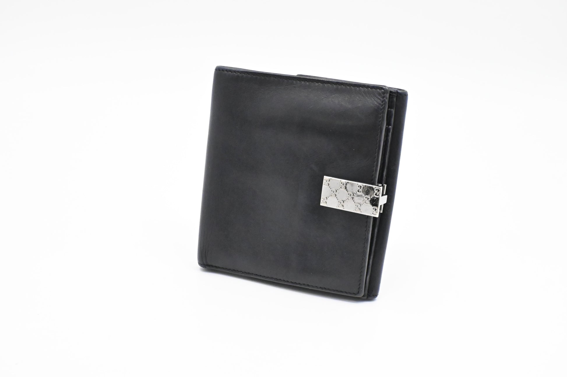 Gucci Bifold Leather Black Wallet Case