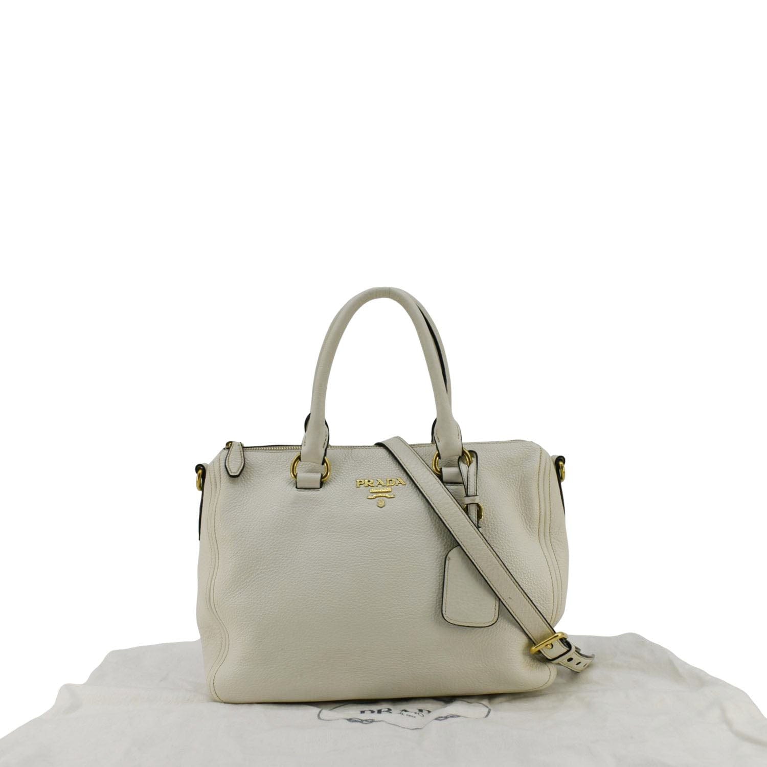Vitello Phenix Shoulder Bag Leather White