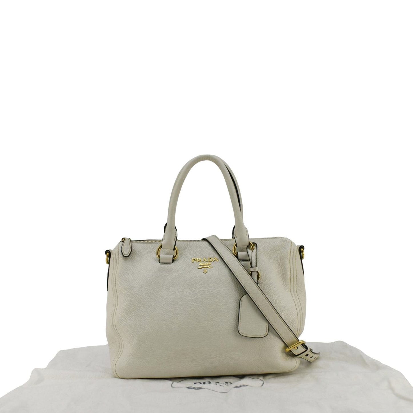 Prada Phenix Shoulder Bag Leather Vitello White