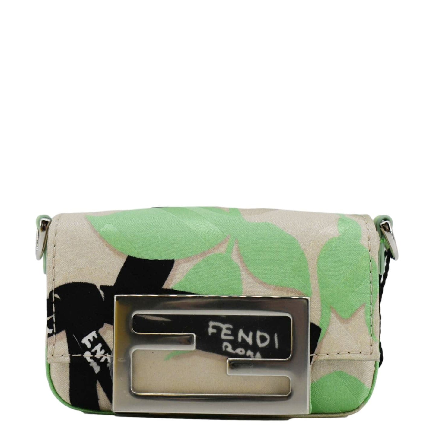 Fendi Nano Baguette Handle Bag Leather Green Shoulder Bag