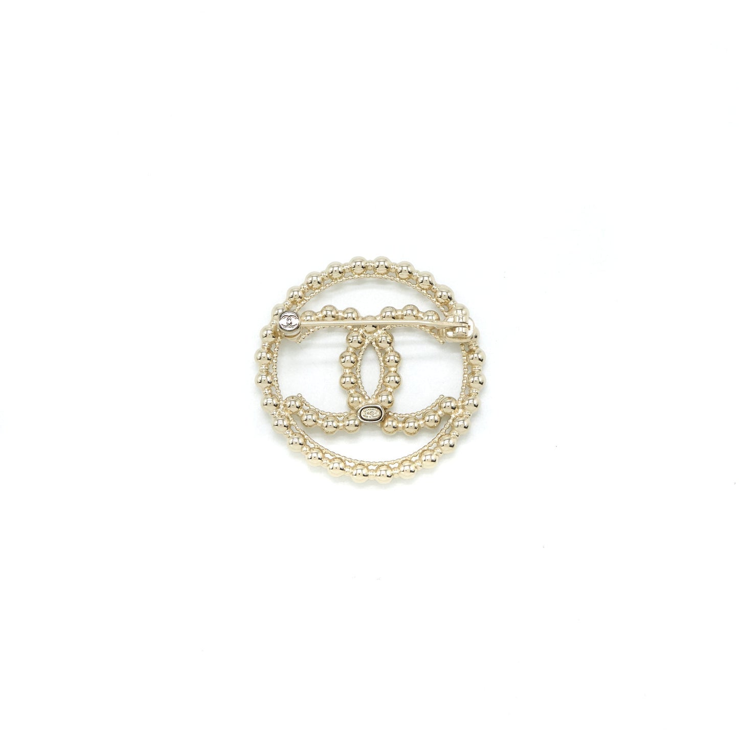 Chanel Round CC logo light tone Brooch Gold Handbag