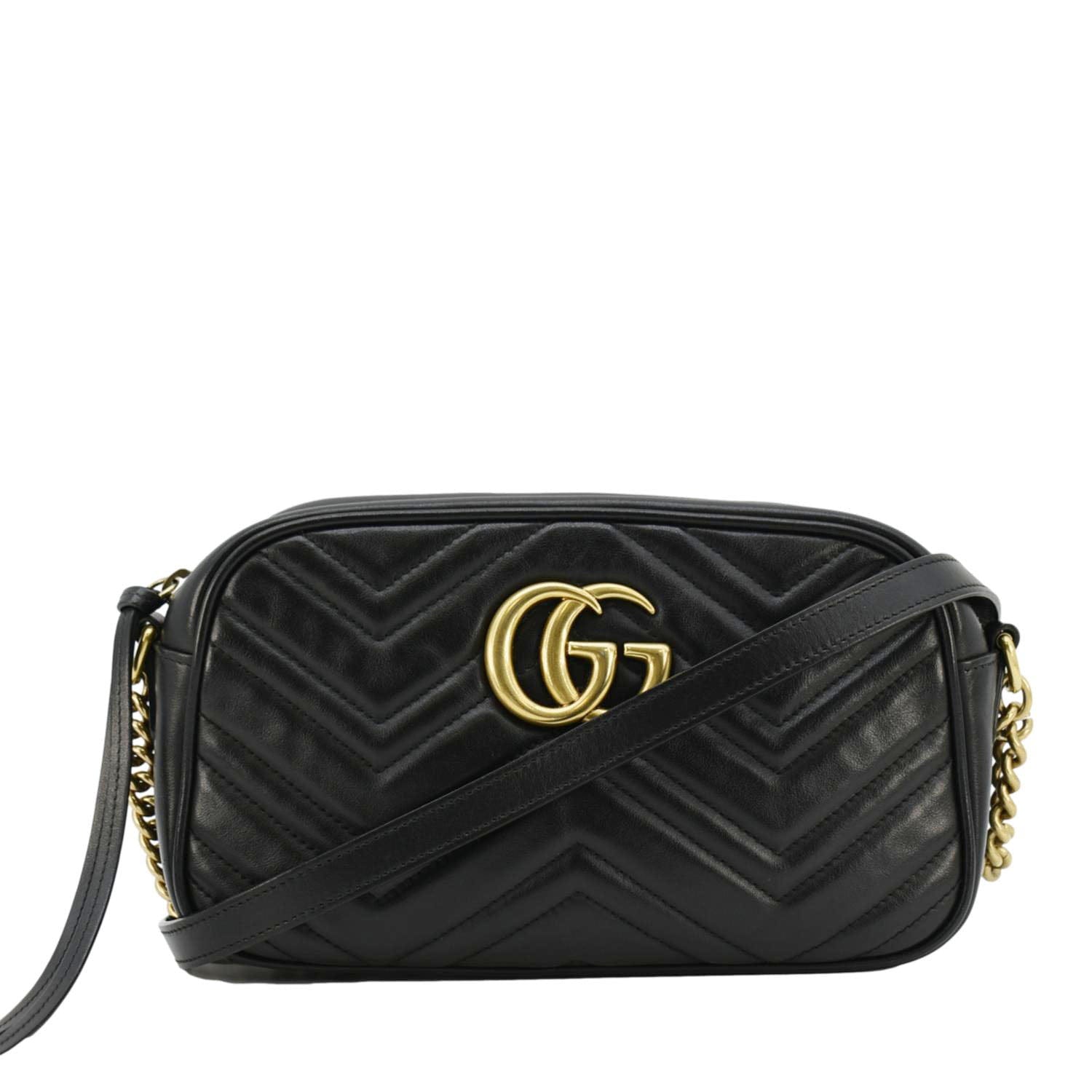 Gucci Marmont Small Chevron Camera Bag Leather Matelasse Shoulder Bag