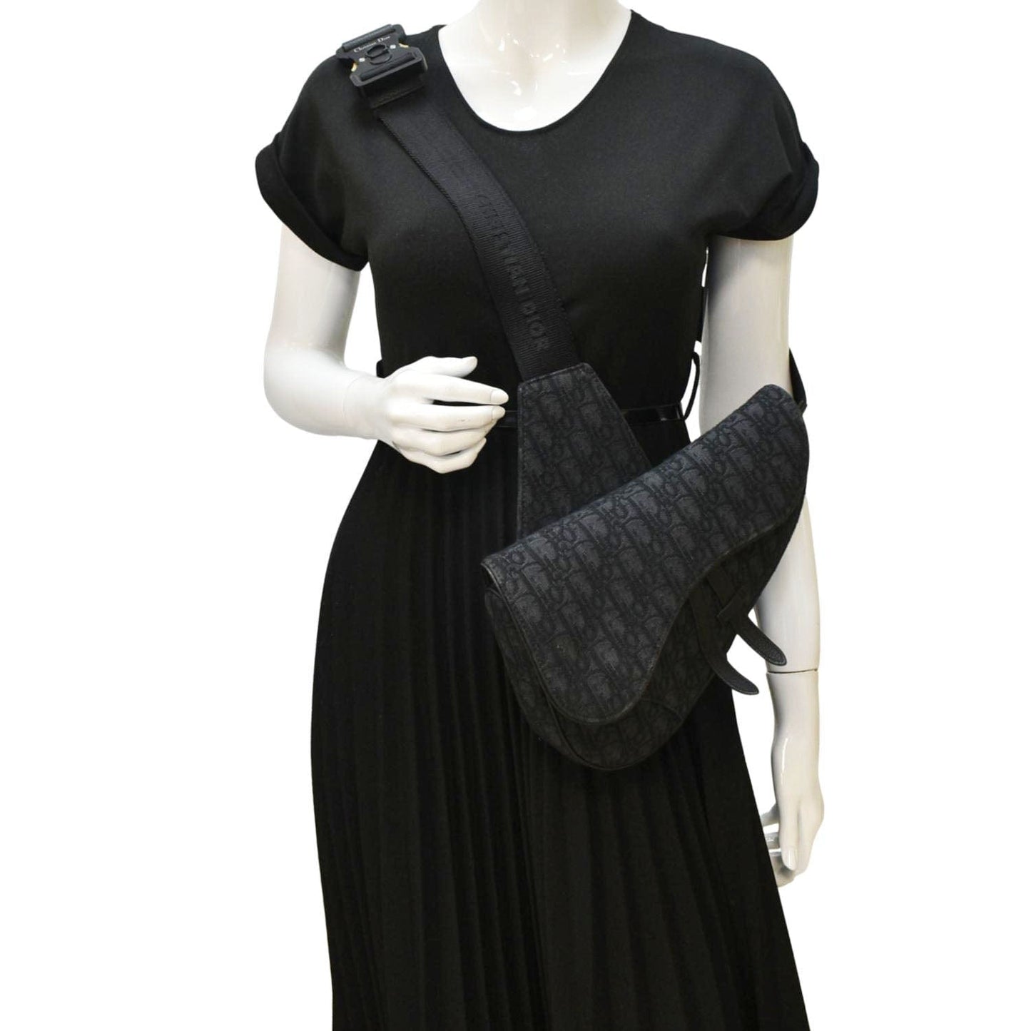 Dior Saddle Oblique Jacquard Crossbody Bag Black Saddle Bag 14